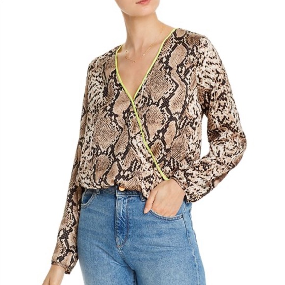 Snake Print Crossover Top***Small $95 - Picture 3 of 6